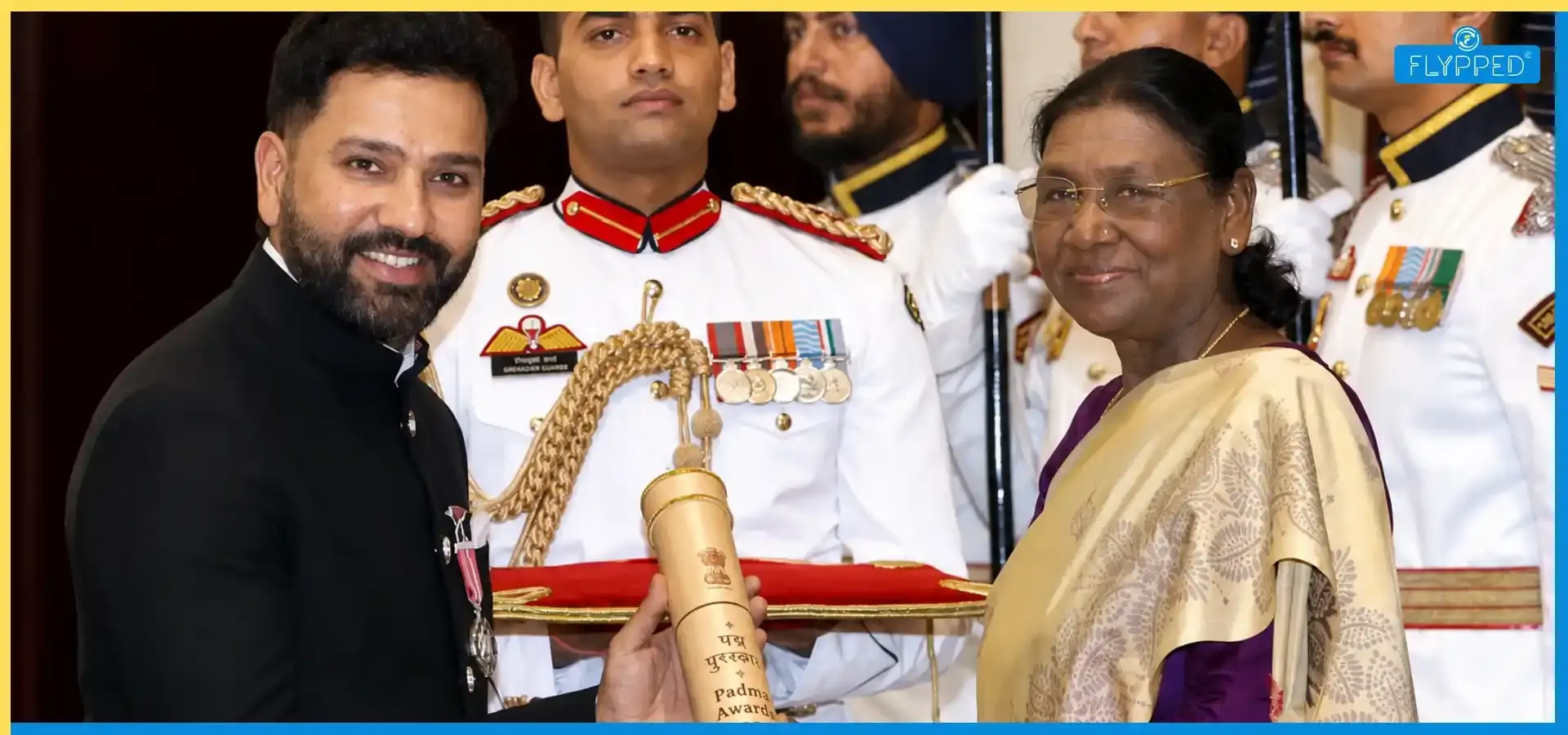 Rohit Sharma Padma Shri: Droupadi Murmu Honours Cricket Star in Delhi