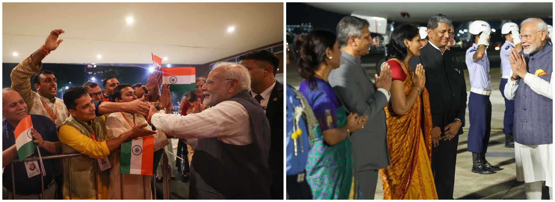 Prime Minister Modi feels deeply touched by Indian community’s welcome on arrival in Brazil for G20
