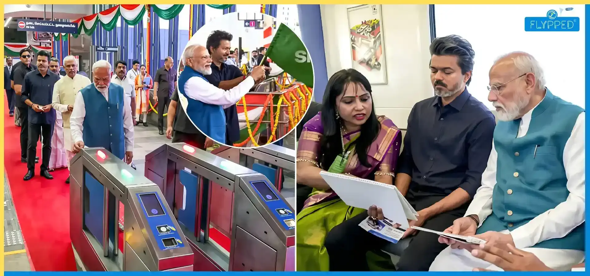 Chennai Metro Phase II Inauguration: PM Modi Rides Chennai Metro with CM Vijay