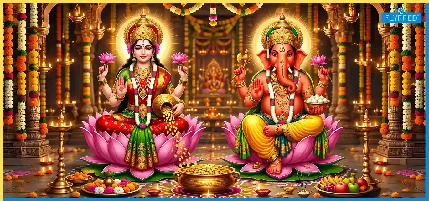 Goddess Laxmi with Lord Ganesh