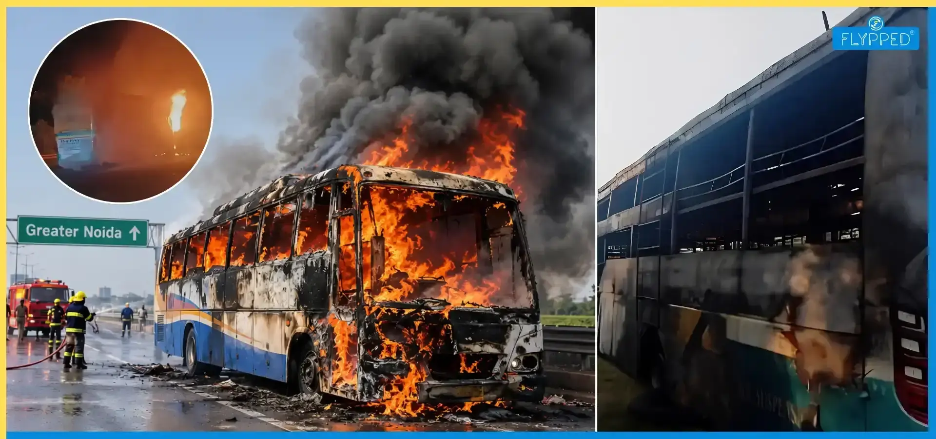 Greater Noida Bus Fire: 9 Killed, Passengers Jump from Moving Bus to Escape