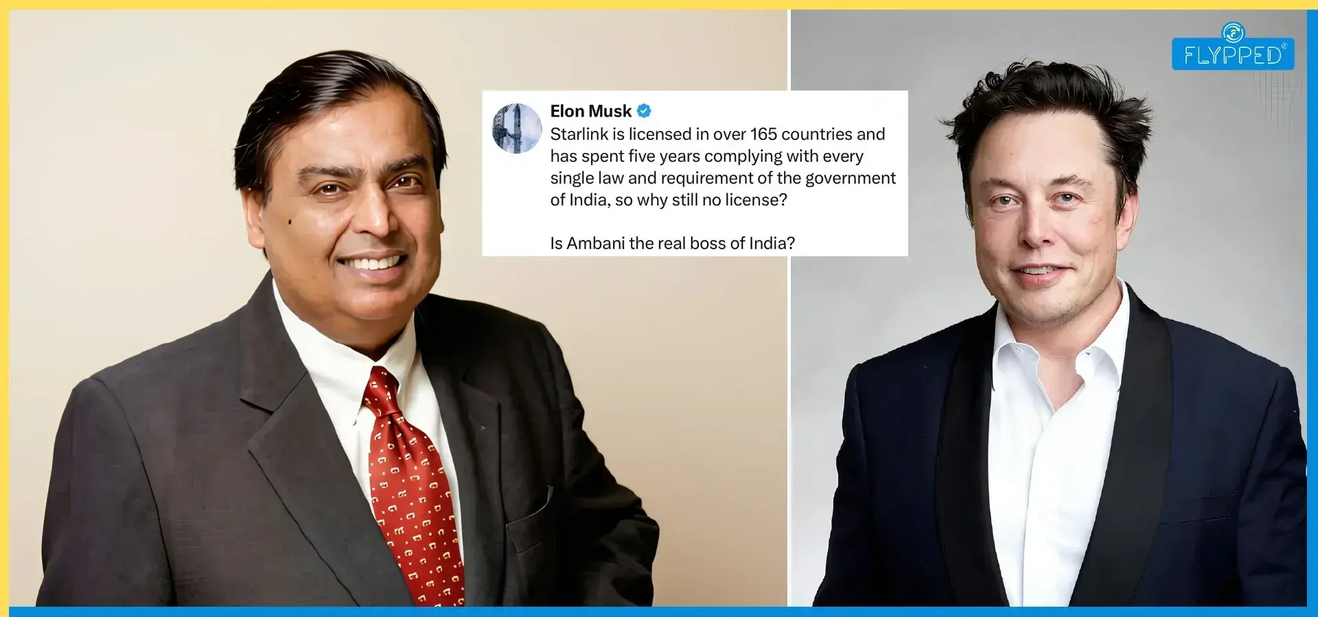 India Rejects Elon Musk's Starlink Claims as He Questions Ambani Over Delayed Approval