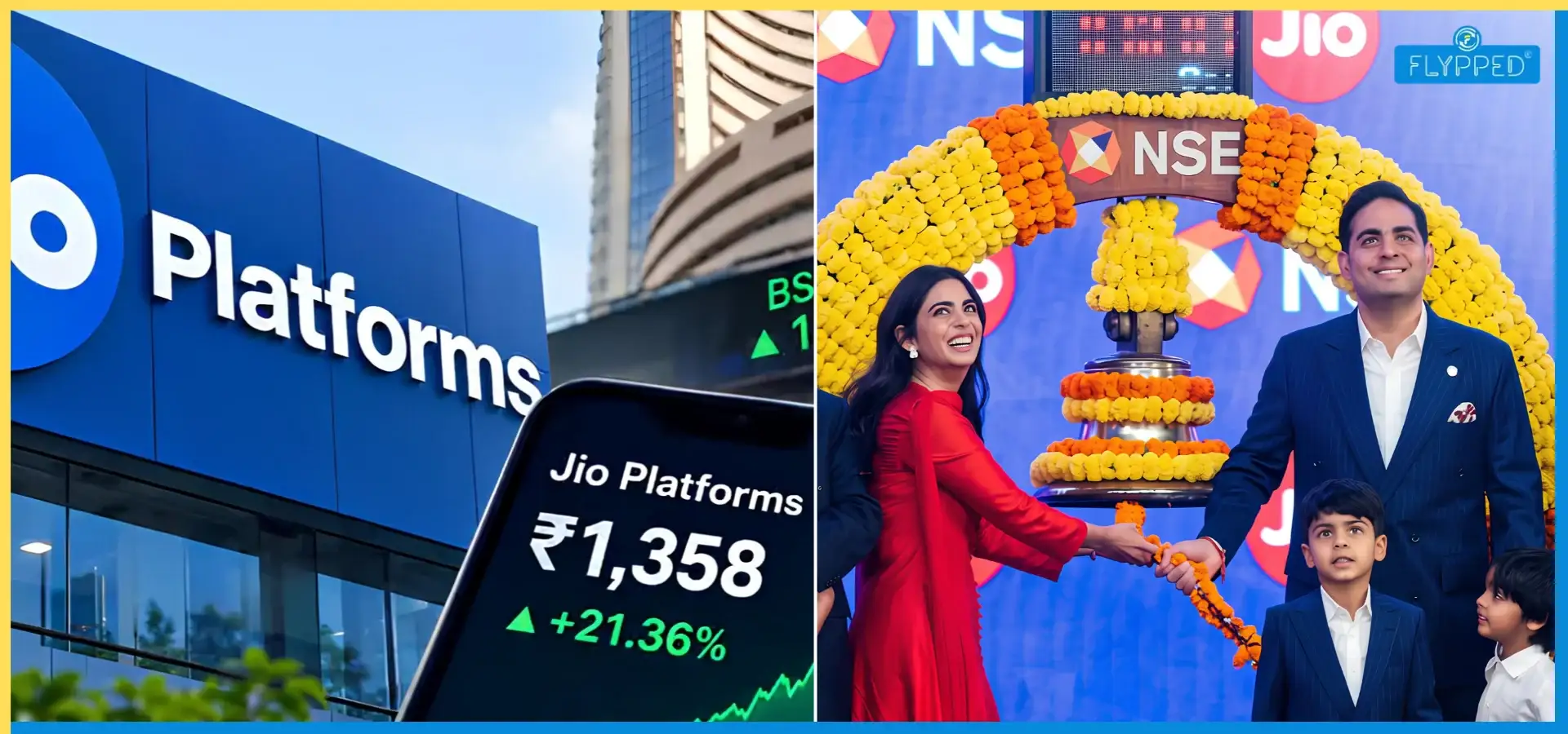 Jio Platforms NSE Listing: Stock Rises Over 5% as Market Cap Nears ₹13.5 Lakh Crore