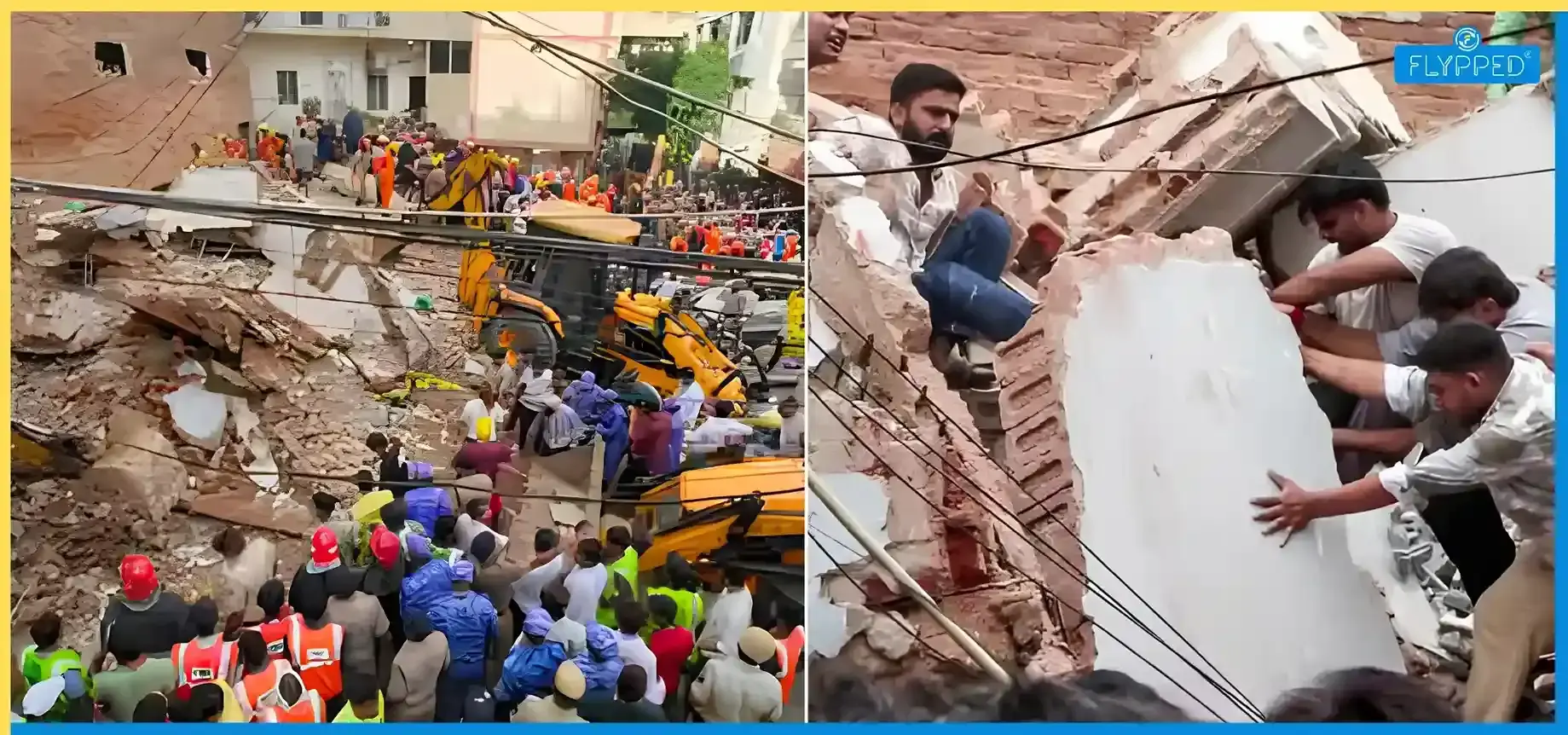 Satya Niketan PG Collapse: Toll Rises to 6 as CCTV shows Shopkeeper’s Lucky Escape